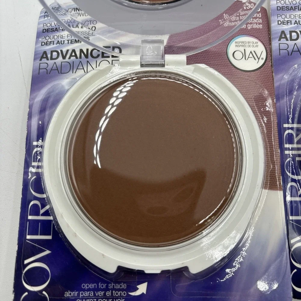 Covergirl Pressed Powder 130 Toasted Almond LOT 2 NEW Advanced Radiance Talc NIP